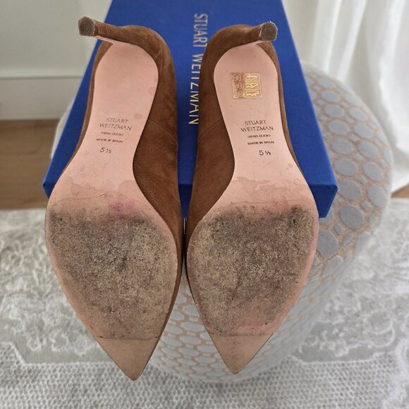 Stuart Weitzman Anny Basket brown suede leather 5.5 - Picture 7 of 11